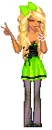 Blonde green and pink