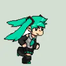 Pixelated Miku Running