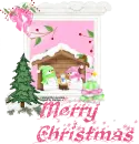 MERRY CHRISTMAS/SNOWMAN FAMILY/PINK