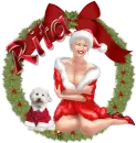 christmas wreath blonde lady Rita