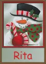 Snowman with candy cane - Rita