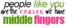 middle fingers