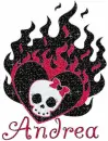 Andrea Flaming Heart Skull