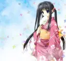 girl standing with butterflies 