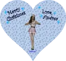 Christmas Girl in  Blue Heart - Andrea
