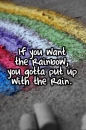 put up with the rain
