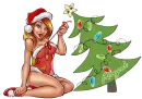 christmas sexy santa tree Argent