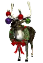 reindeer and ornaments