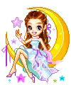 Doll sitting on moon