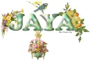 Yellow bird and flowers Jaya