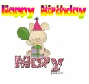 Birthday Bunny with birthstone text - Mary
