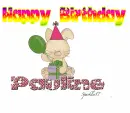 Birthday Bunny with birthstone text - Pauline