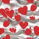 love heart apple silk background