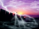 LIGHTENING COASTAL SUNSET