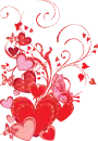 Red glitter hearts