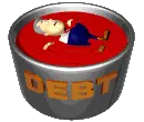 swimming in debt