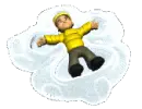 boy making snow angels