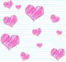Pink doodle hearts