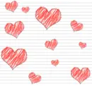 Red doodle hearts