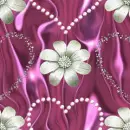 pink heart pearls rose silver love background