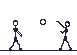 playing volleyball