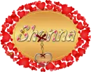 gold plate red hearts love Shonna