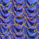 blue curtain glitter heart love background