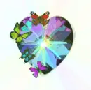 RAINBOW DIAMOND HEART BUTTERFLYS