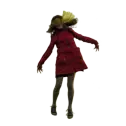 girl jump red coat