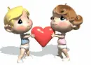 boy and girl with heart