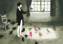 room with birds