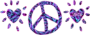 peace and love trippy hearts and peace sign