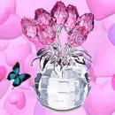 PINK CRYSTAL ROSE VASE