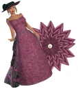 Woman stands on flower