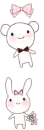 TEDDY BEAR AND BUNNY