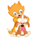 guess who loves you it is me cute cat and dog