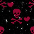 Pink Skulls Hearts