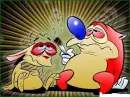 Ren and Stimpy sharing a joint