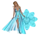 Woman stands on flower