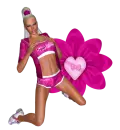 Woman kneels on flower