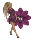 Woman stands on flower