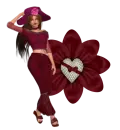 Woman stands on flower