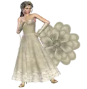 Woman stands on Flower
