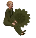 Woman sitting on Flower