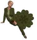 Woman sitting on Flower