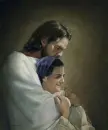 Jesus hugging mother mary