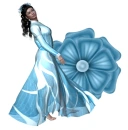 Woman stands on Flowers