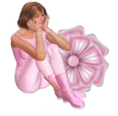 Woman sitting on flowers