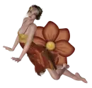 Woman lies on flower