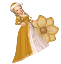 Woman stands on flowers